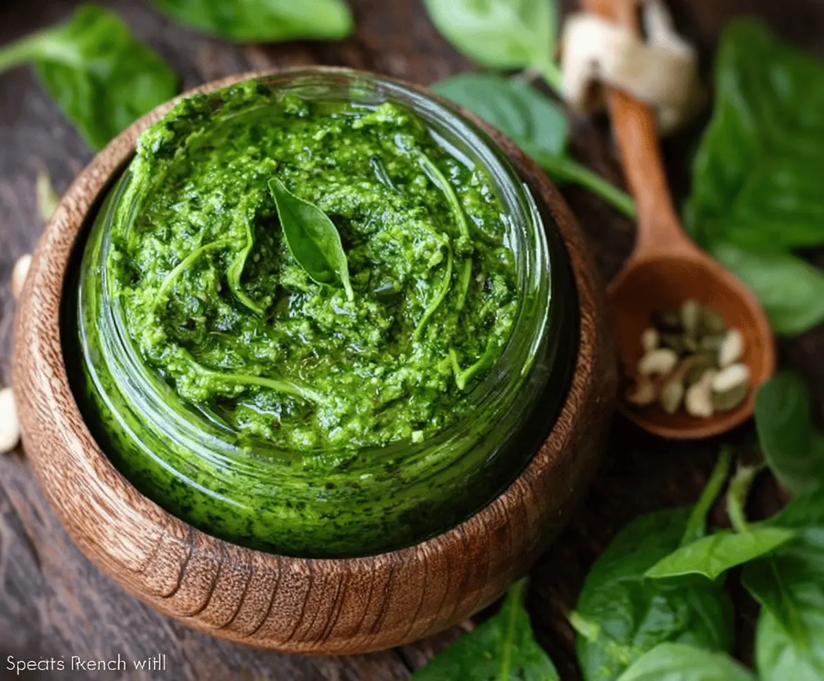 Easy Spinach and Basil Pesto Recipe Without Nuts