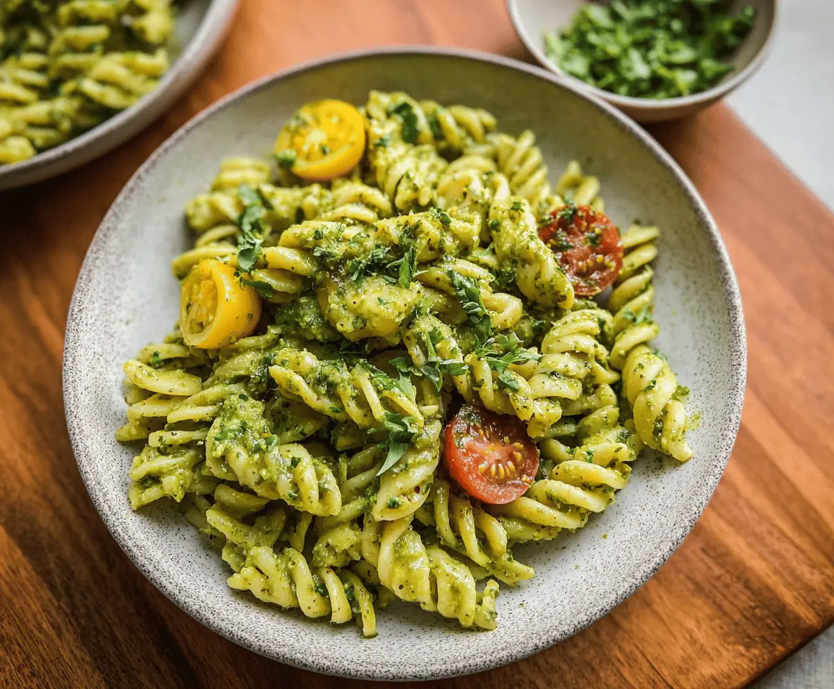 Creamy Vegan Avocado Pesto Pasta Recipe