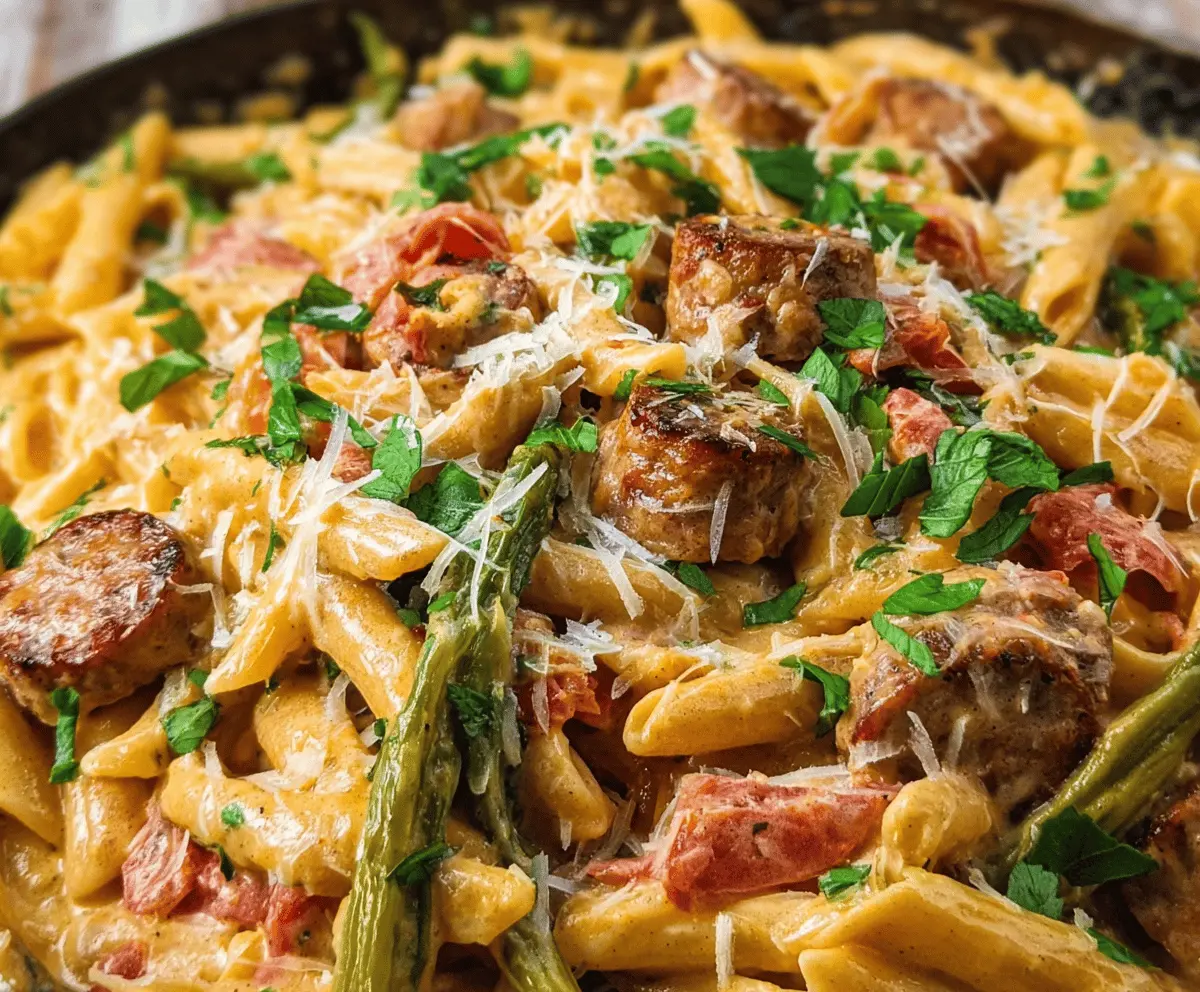 Creamy Cajun Sausage Pasta