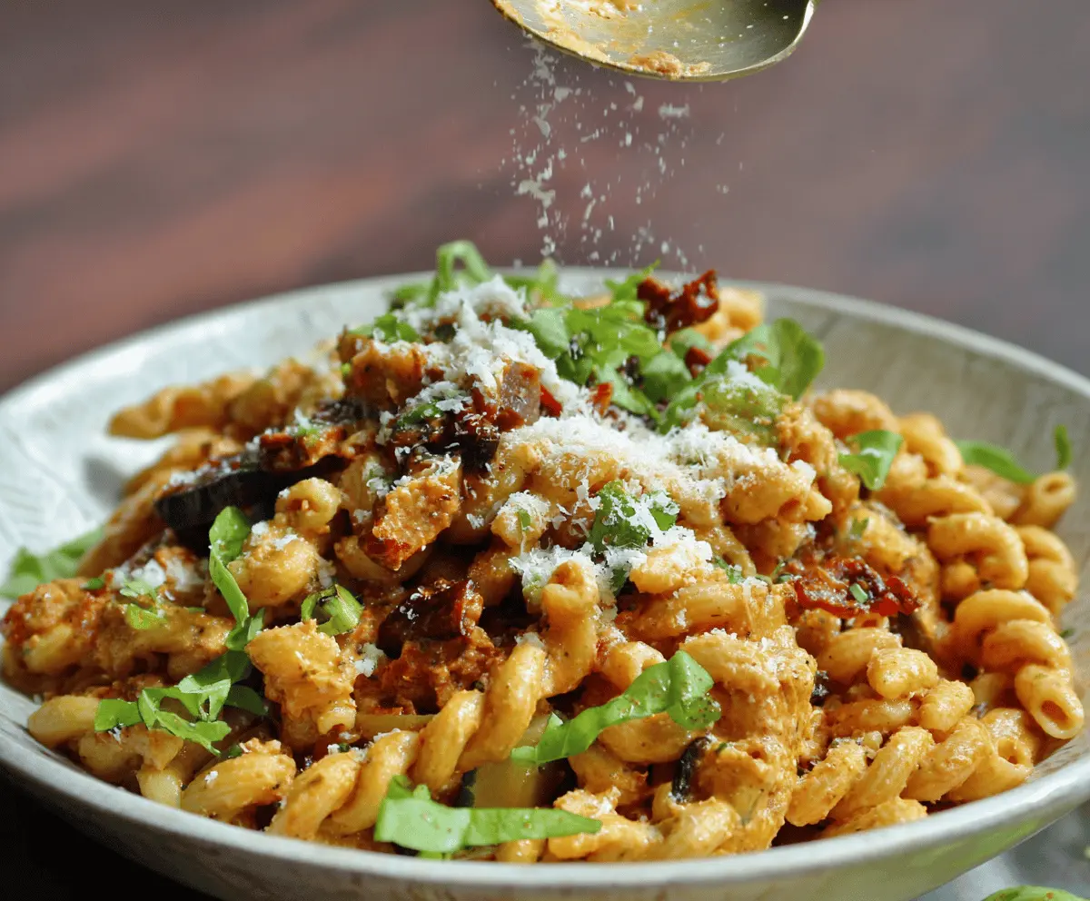 Eggplant And Sun-dried Tomato Ricotta Pasta