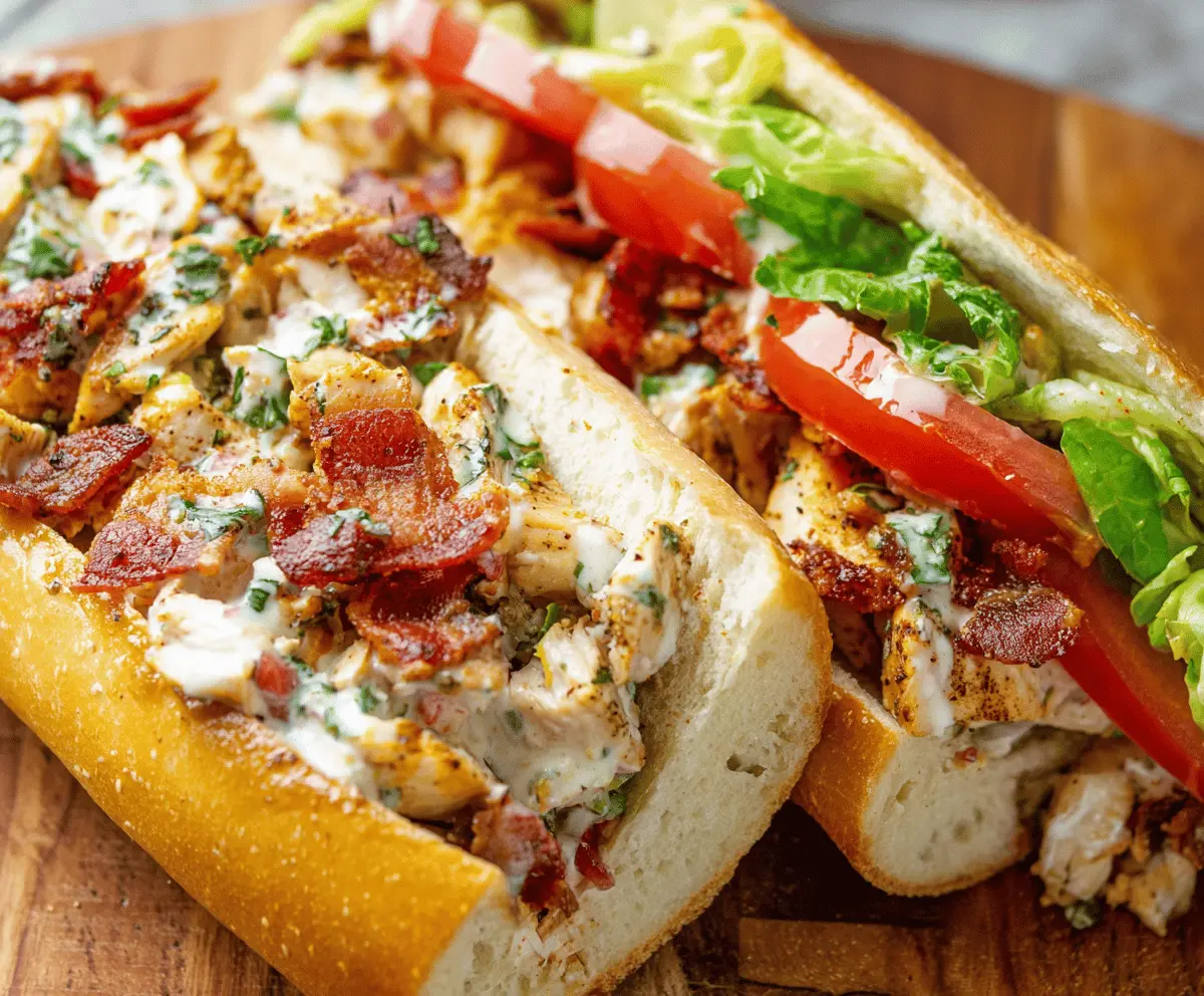 Chopped Chicken Bacon Ranch Sub
