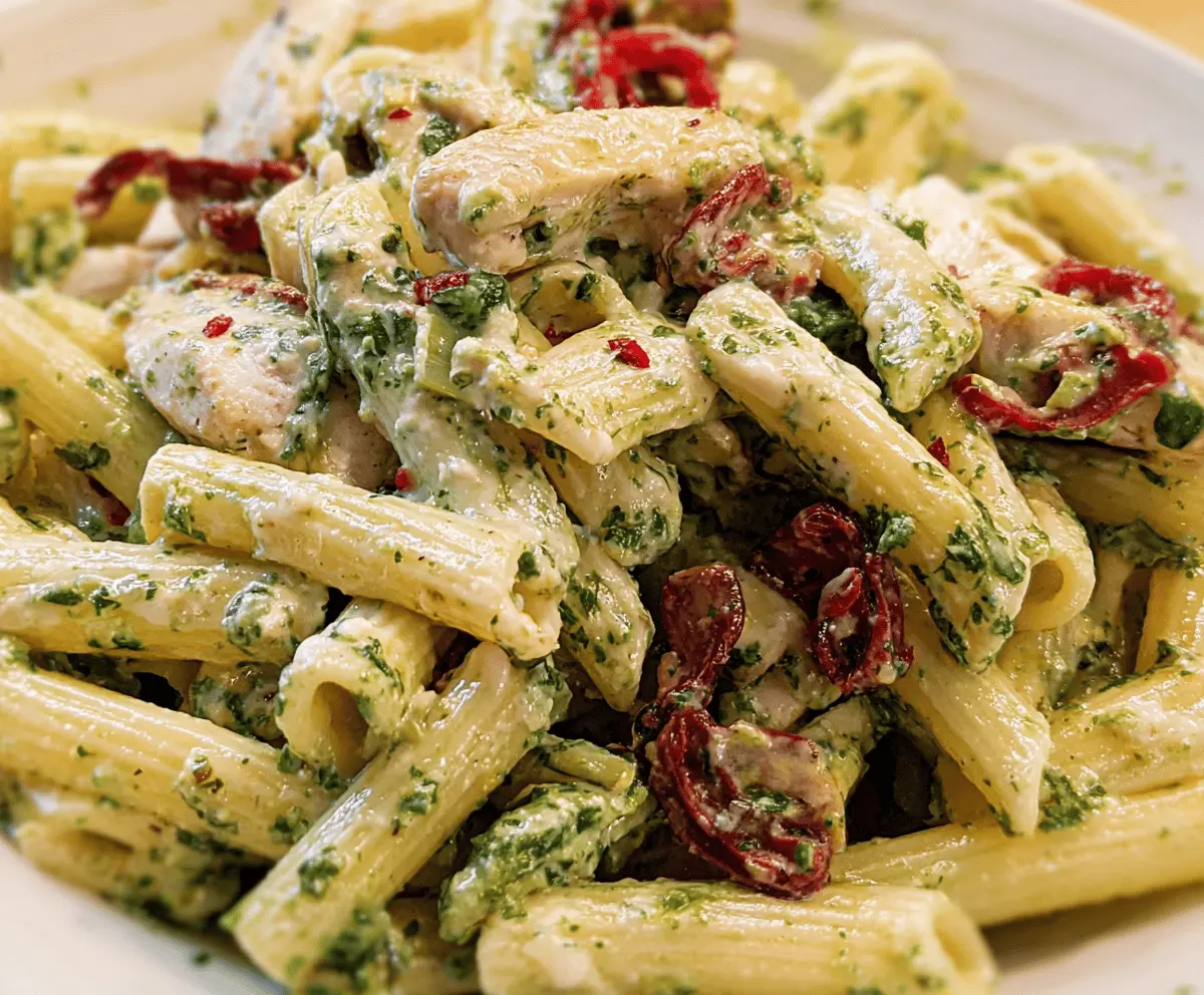 Creamy Chicken Pesto Pasta