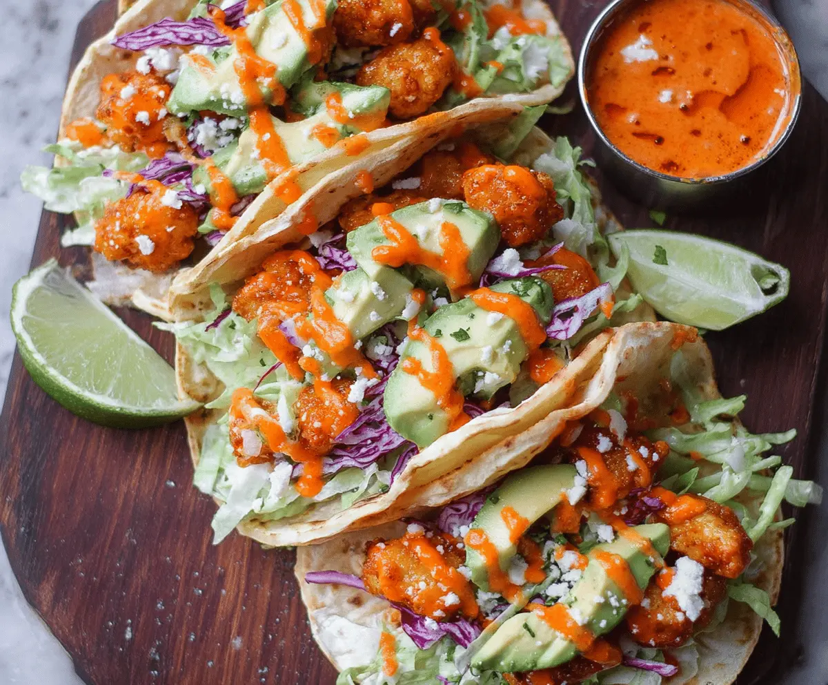 Crispy Buffalo Tofu Tacos
