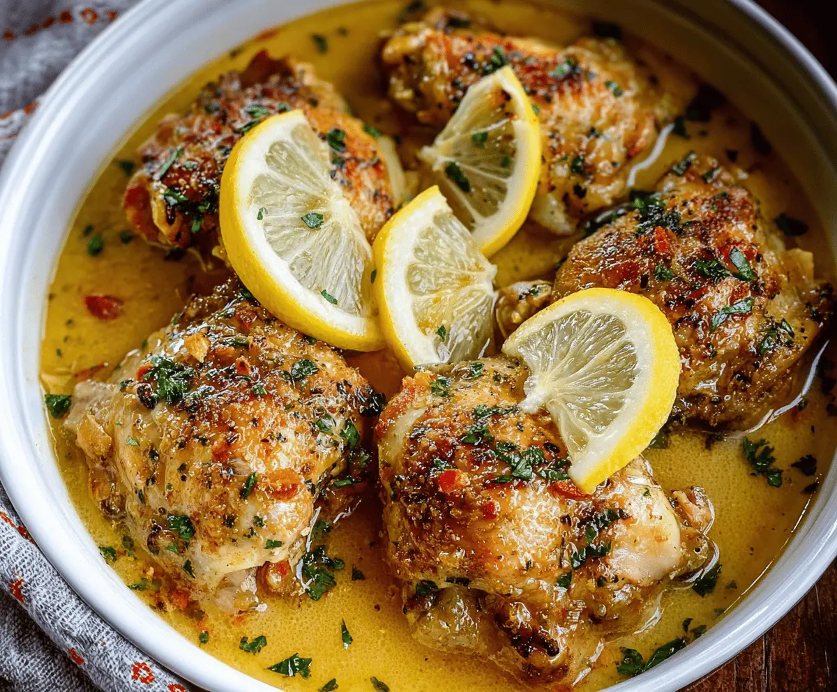 Crock Pot Lemon Garlic Butter Chicken Thighs