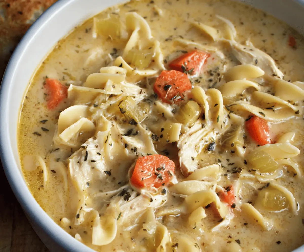 Creamy chicken noodle soup