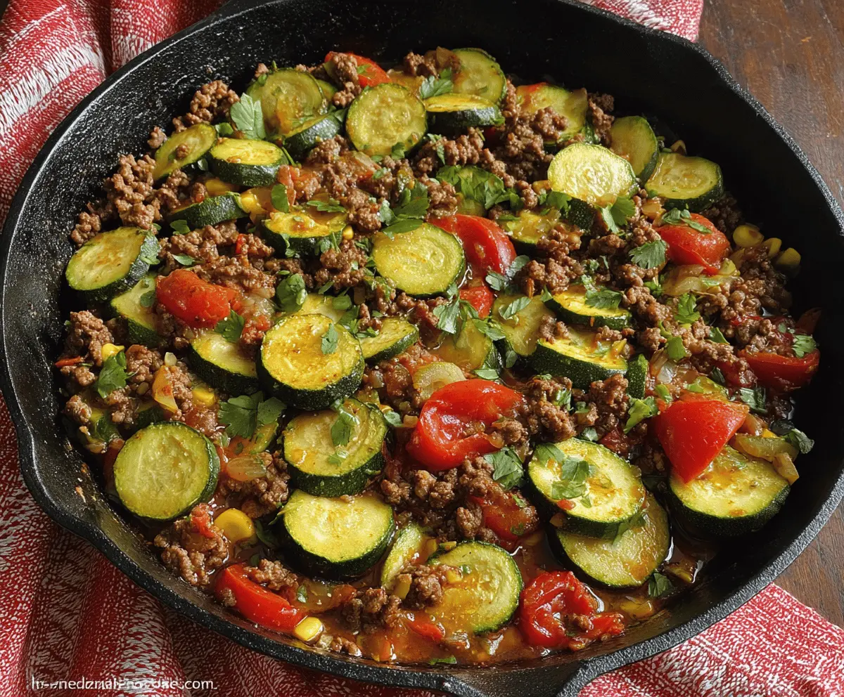 Ground Beef and Zucchini Skillet