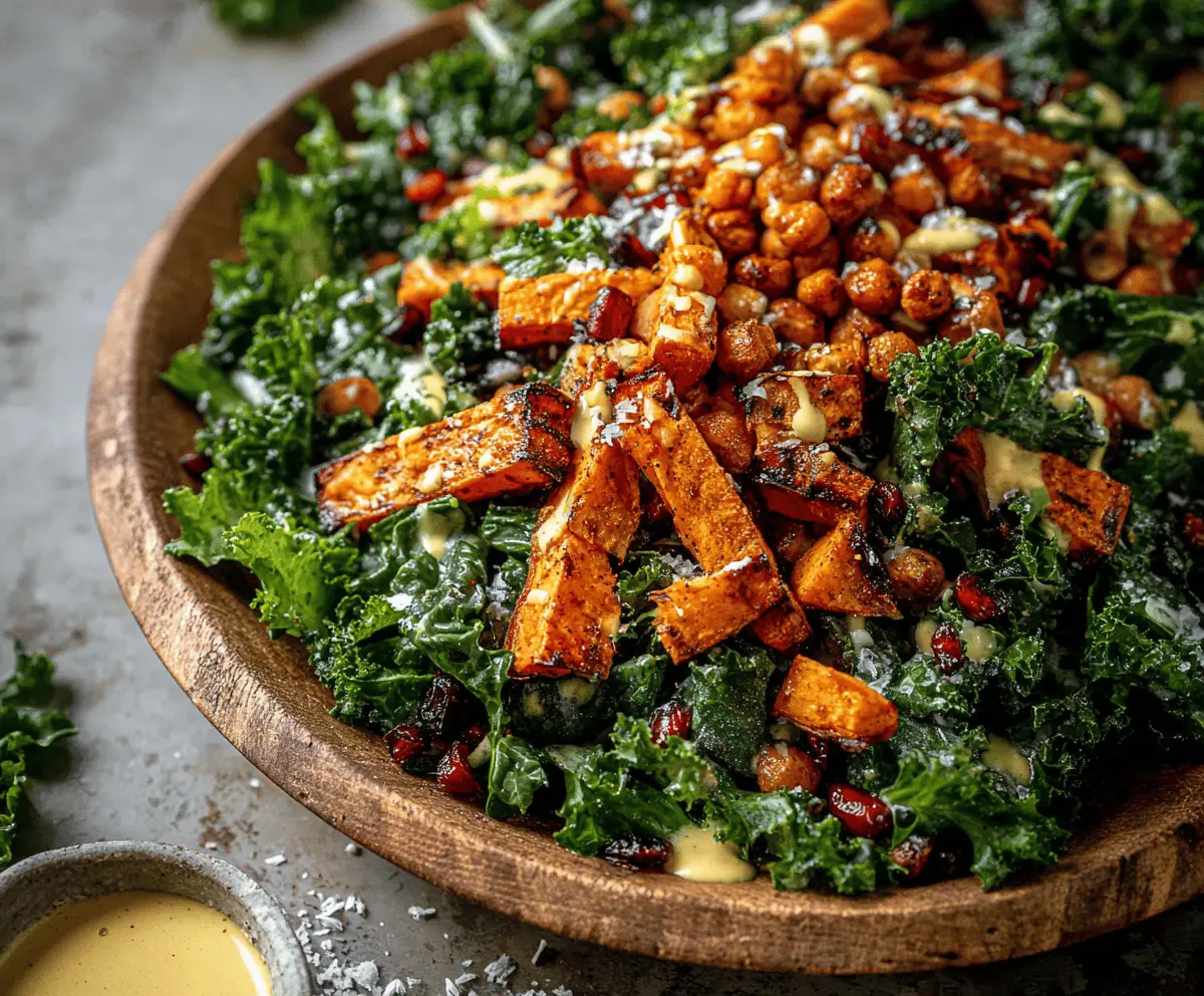 Roasted Sweet Potato Kale Salad
