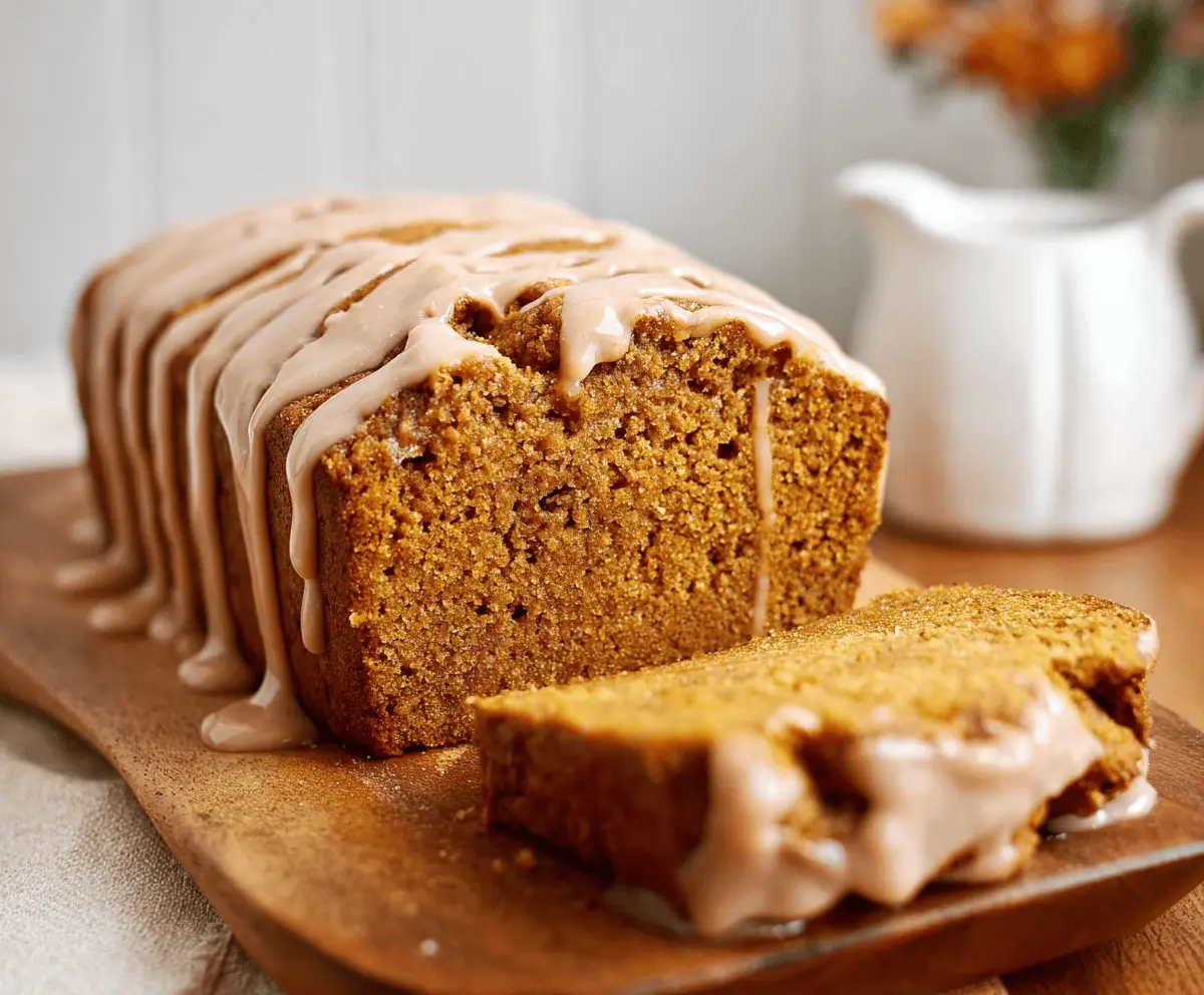 Spiced Pumpkin Bread with Cinnamon Glaze