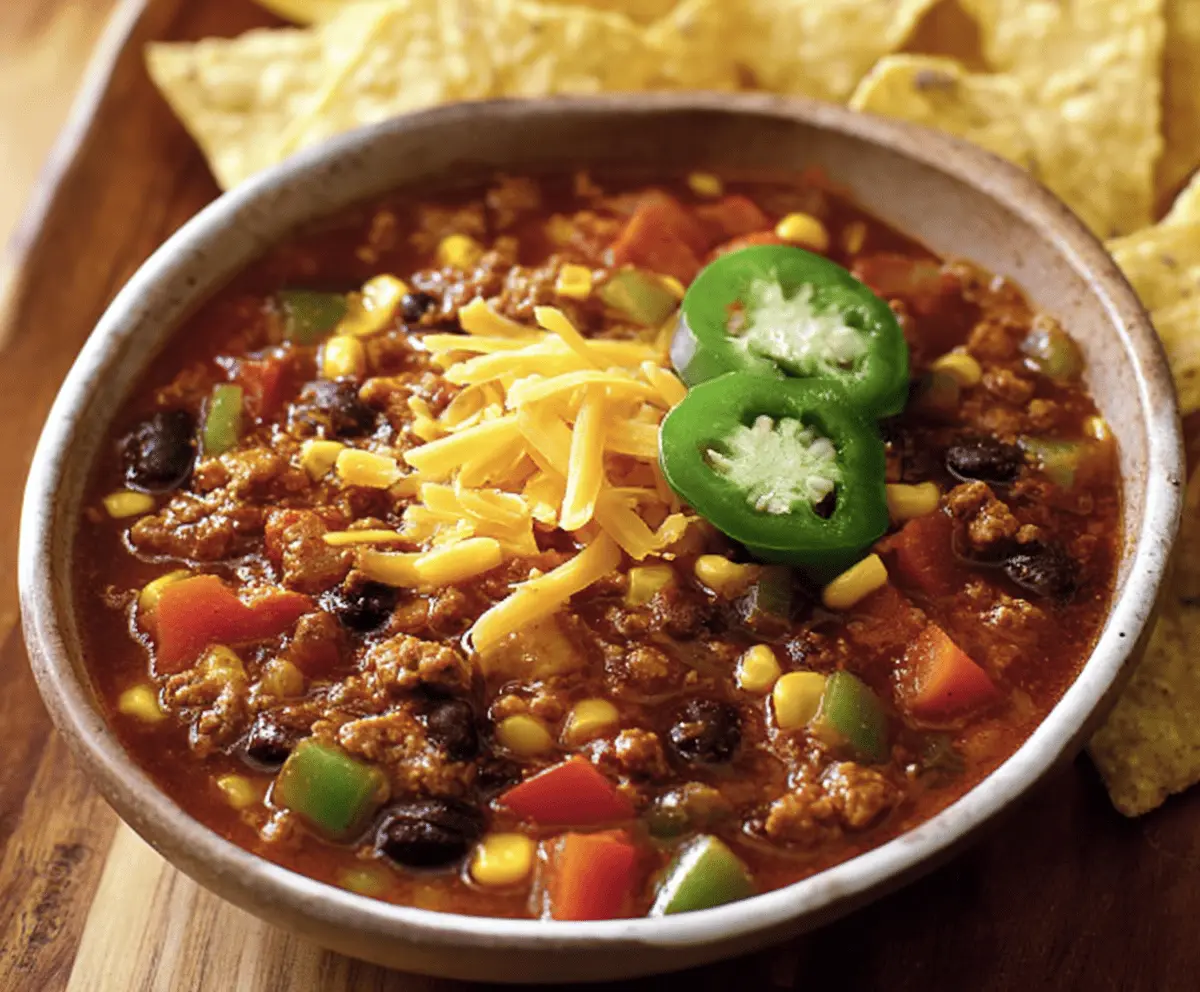 Spicy Southwest Chili with Corn and Peppers