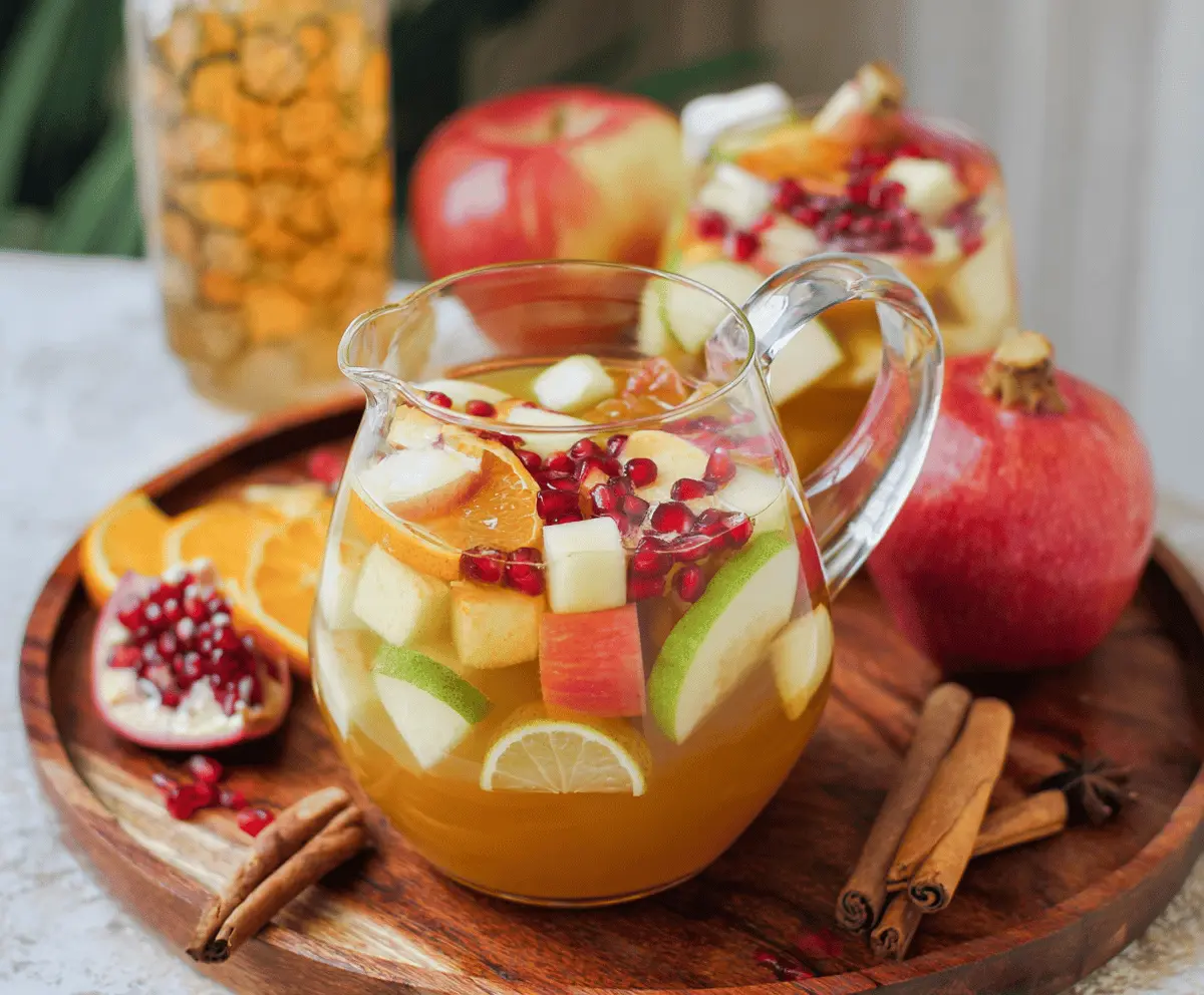 Fresh Fall Apple Cider Sangria Recipe with Seasonal Fruits