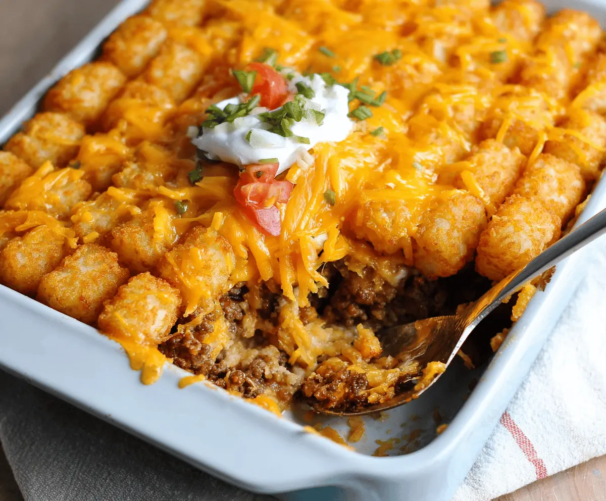 Cheeseburger Tater Tot Casserole