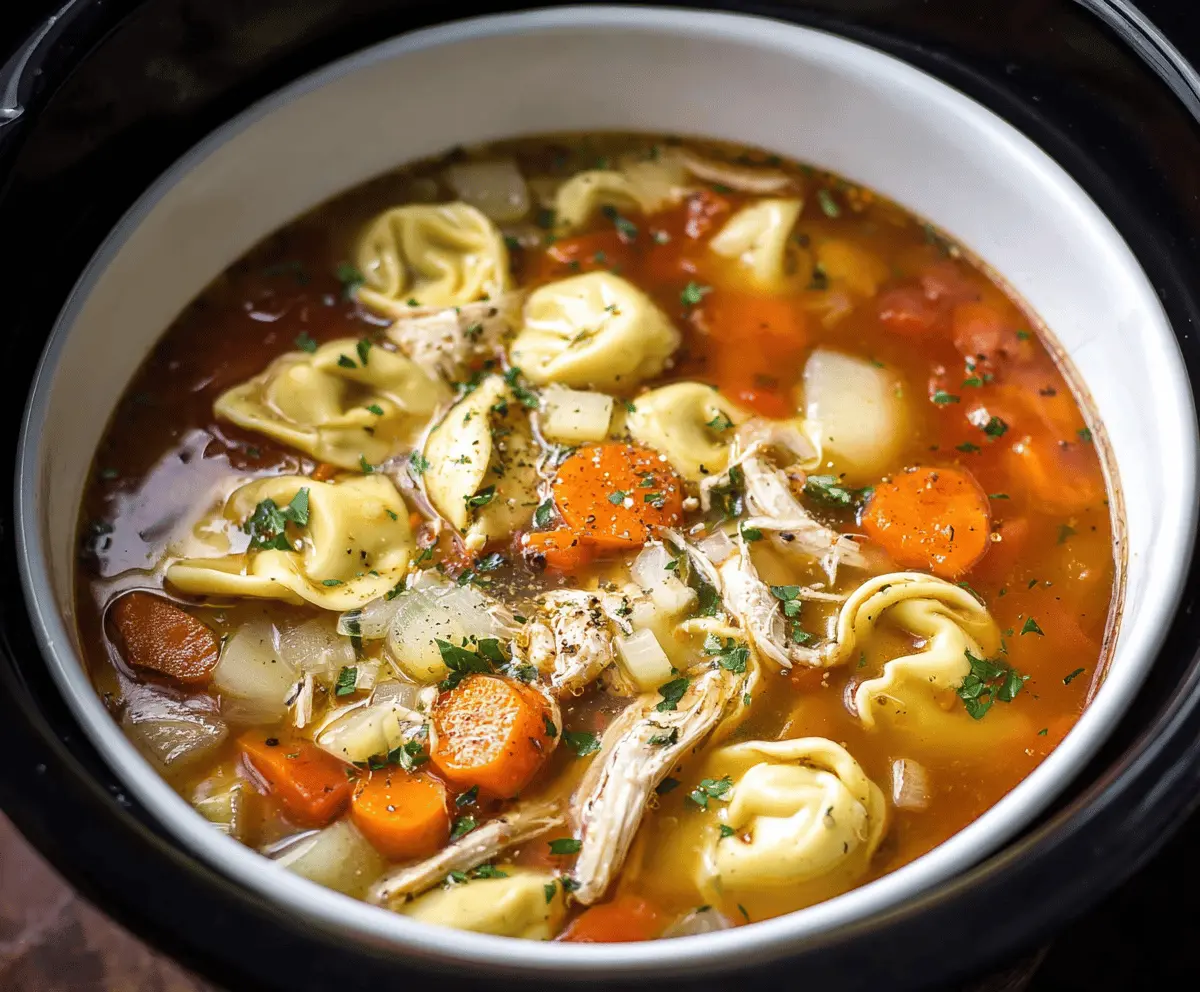 Crockpot Chicken Tortellini Soup
