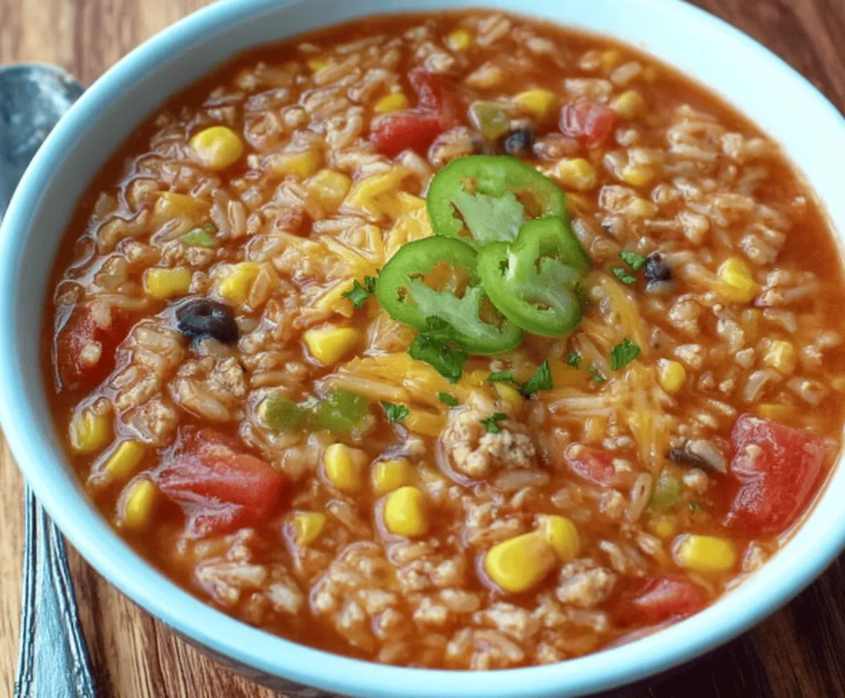 Crockpot Taco Rice Soup