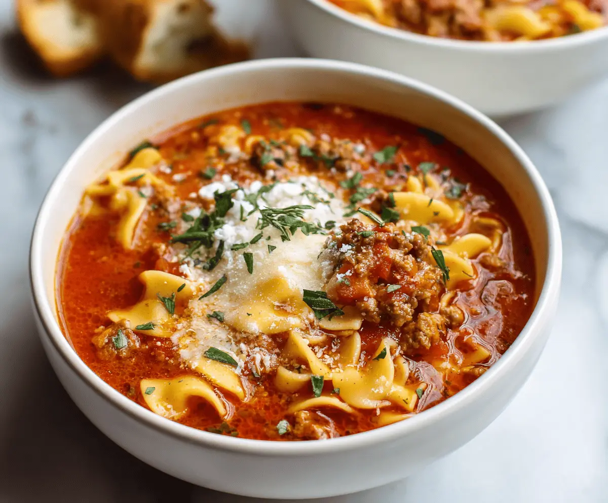 Italian Sausage Lasagna Soup