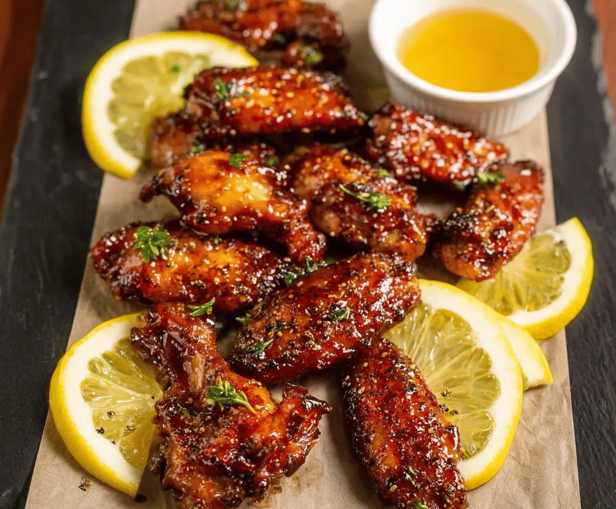 Lemon Pepper Wings with Honey