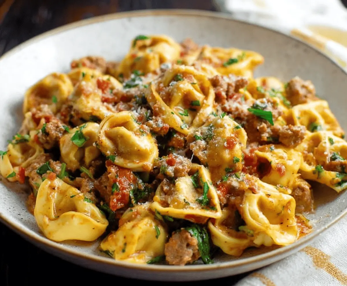 One Pan Tortellini with Sausage