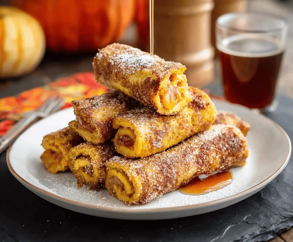Pumpkin French Toast Roll-Ups