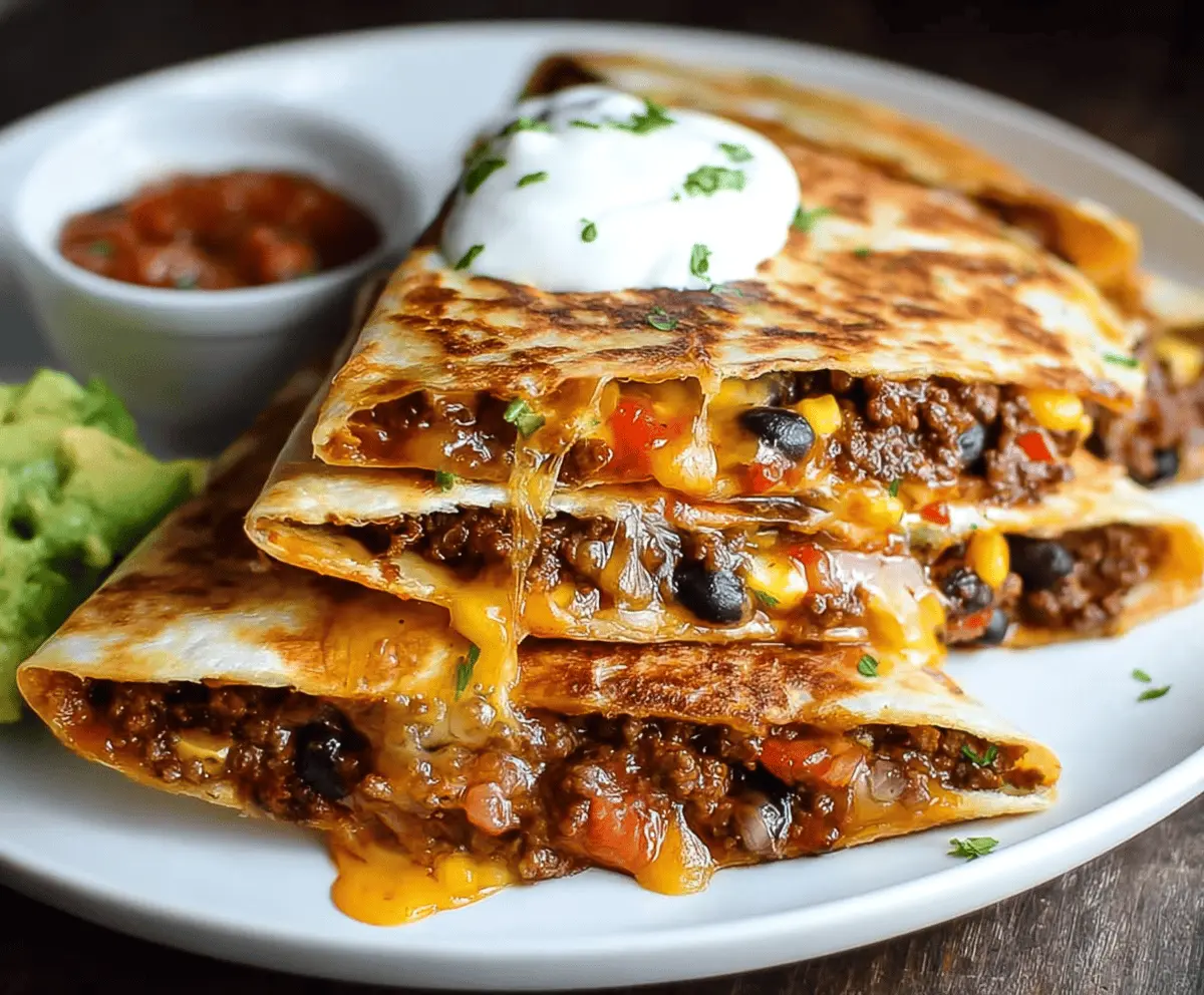 Southwest Beef and Black Bean Quesadillas Recipe – Easy, Flavorful & Quick