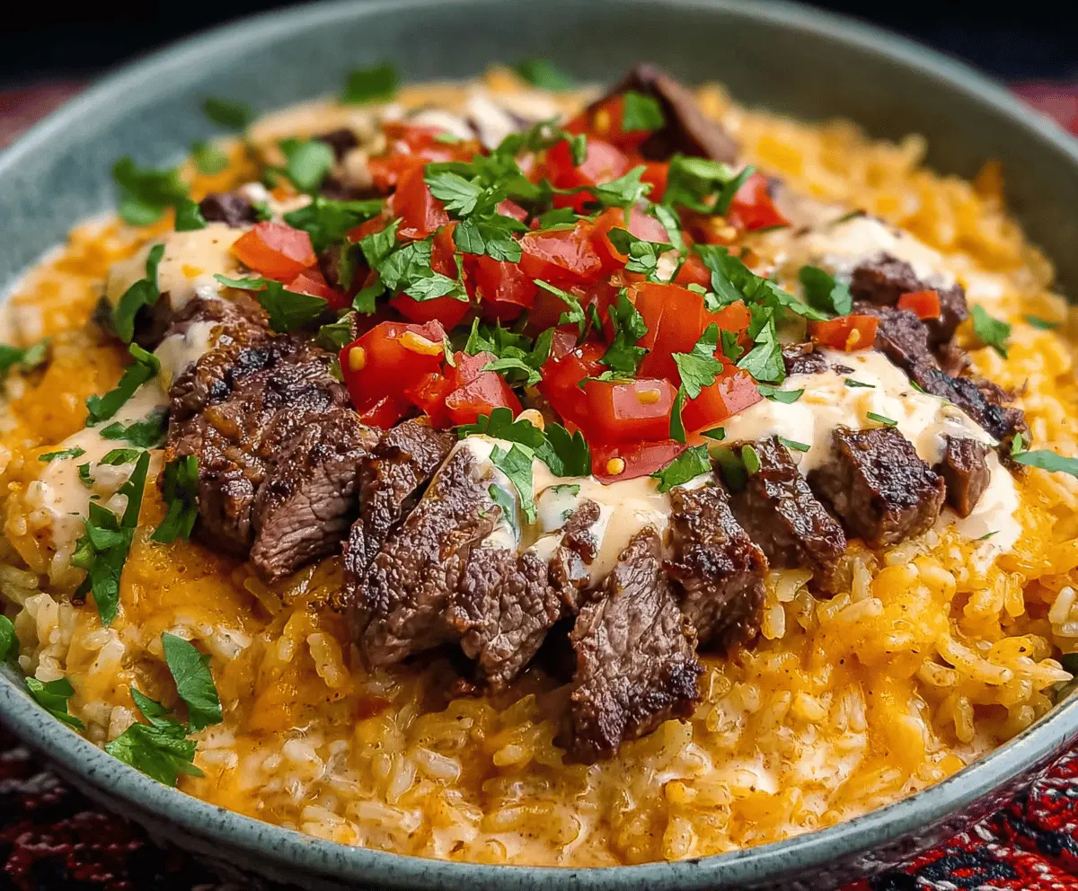 Steak Queso Rice