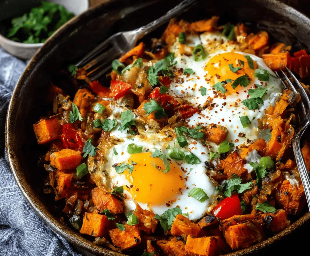 Sweet Potato Breakfast Hash with Eggs