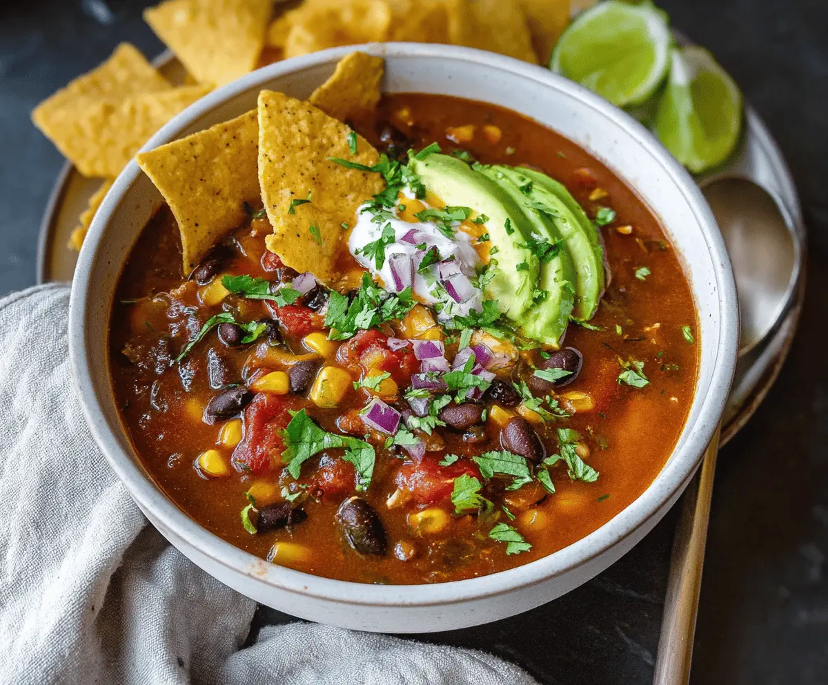 Easy & Delicious Vegetarian Taco Soup Recipe