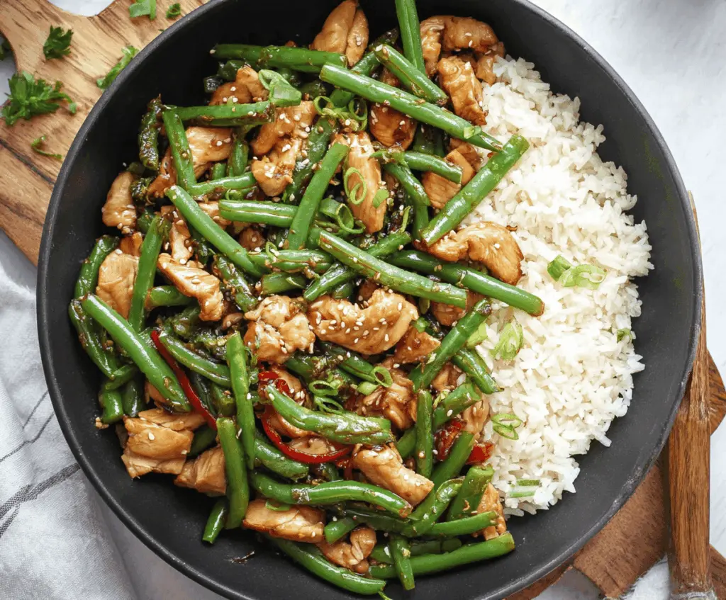 Delicious 30-Minute Chicken and Green Bean Stir-Fry with vibrant vegetables and tender chicken ready for a quick healthy meal