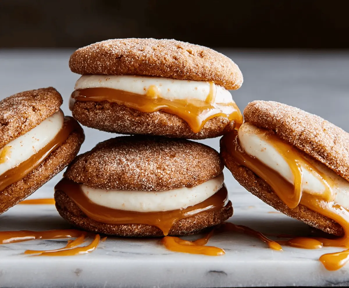 Delicious Apple Cider Whoopie Pie Cookies with Gooey Caramel
