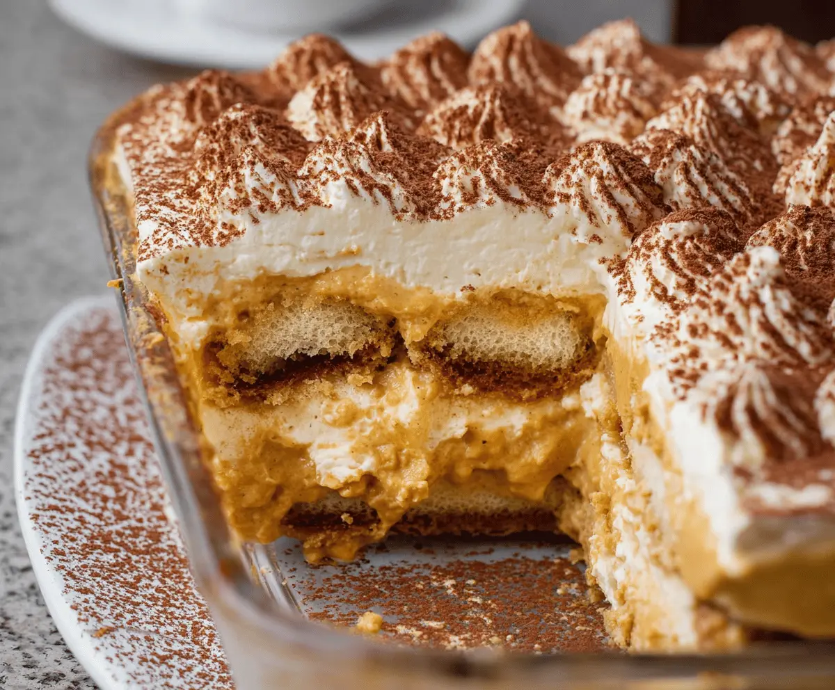 Creamy Pumpkin Spice Tiramisu Recipe – Easy Fall Dessert