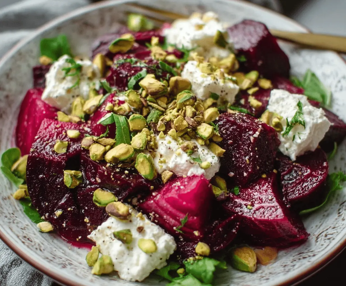 Easy Beet Salad with Feta & Pistachios