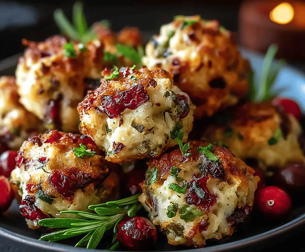 Easy Festive Cranberry Turkey Stuffing Balls