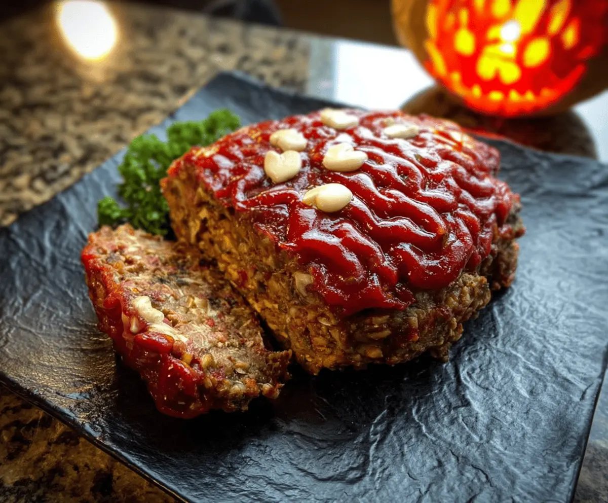 Spooky Halloween Brain Meatloaf Recipe – Easy & Delicious!