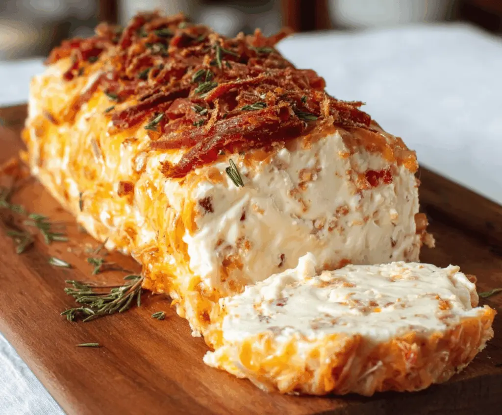 Delicious Italian Cheese Log appetizer with creamy cheeses and herbs