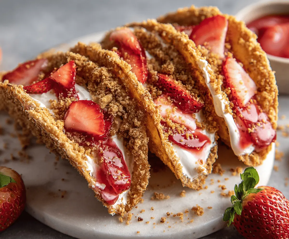Strawberry Crunch Cheesecake Tacos Recipe - Easy & Delicious Dessert Tacos