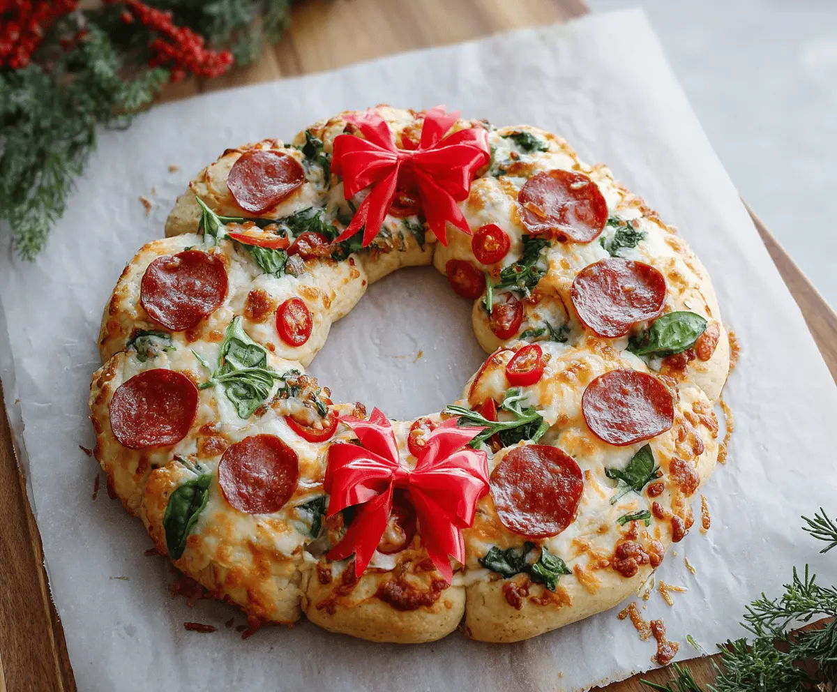 Easy Wreath Pizza Recipe for Christmas