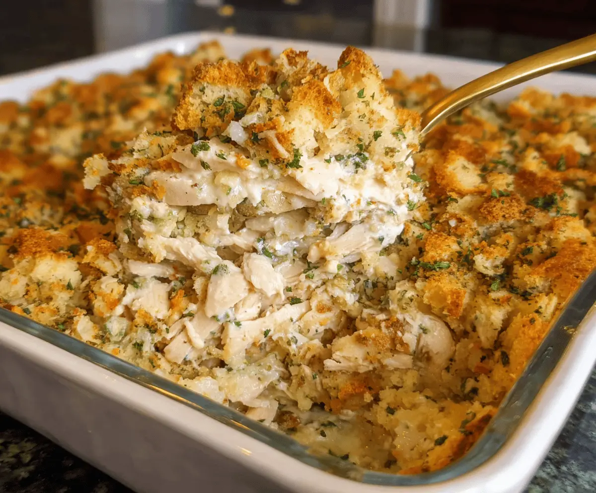 Easy Chicken Stuffing Casserole