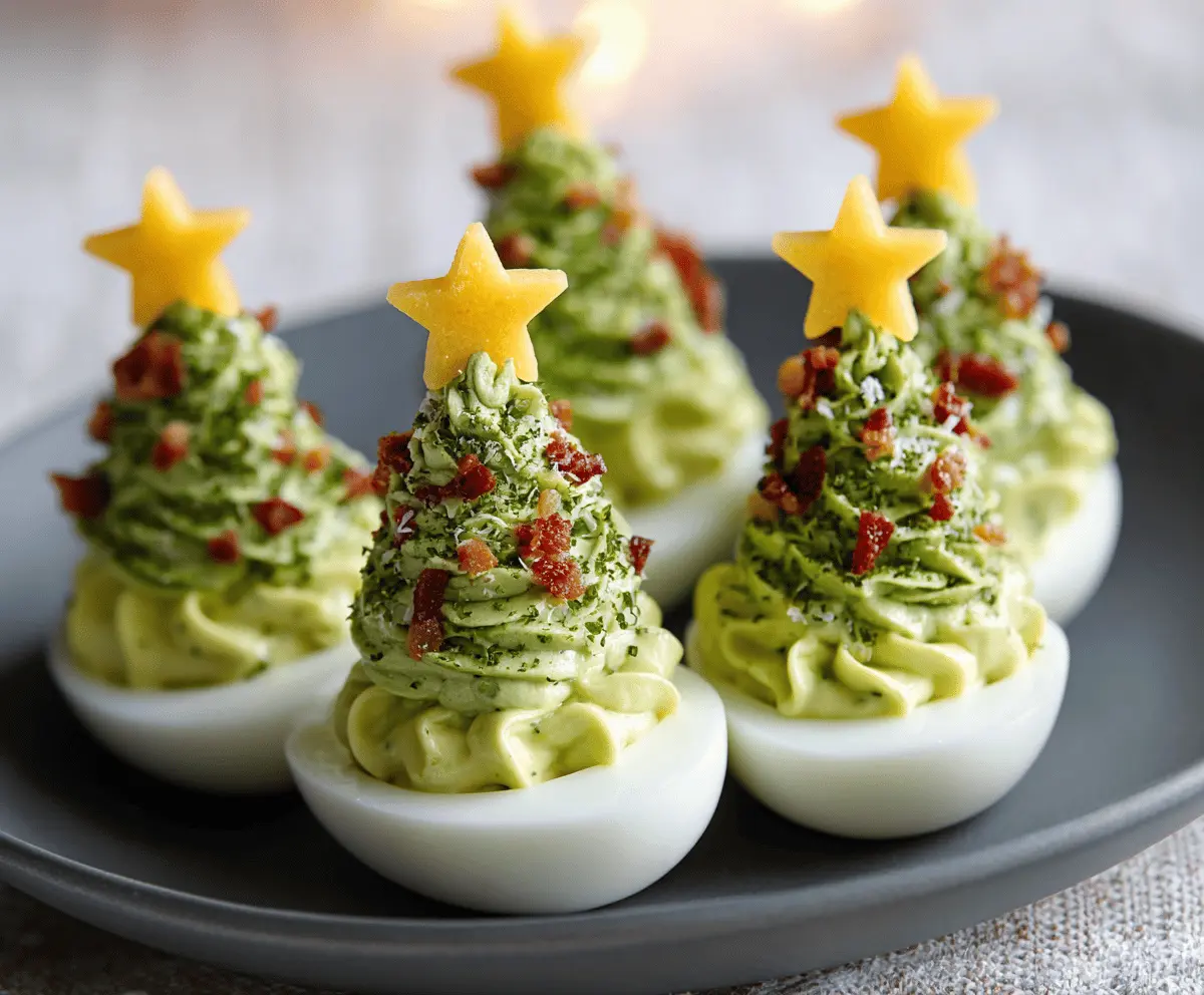 Festive Christmas Tree Deviled Eggs