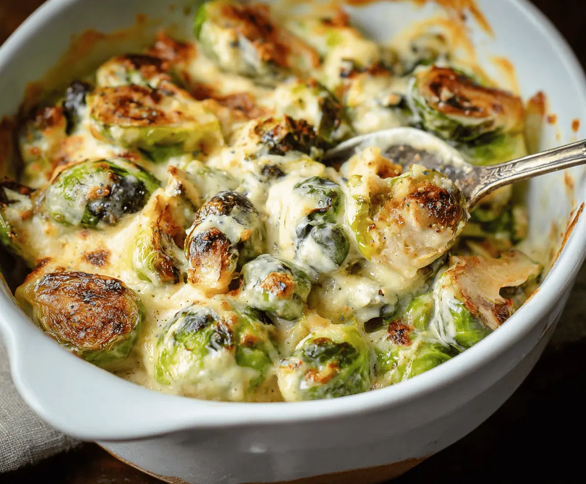 Creamy Baked Brussels Sprouts Recipe