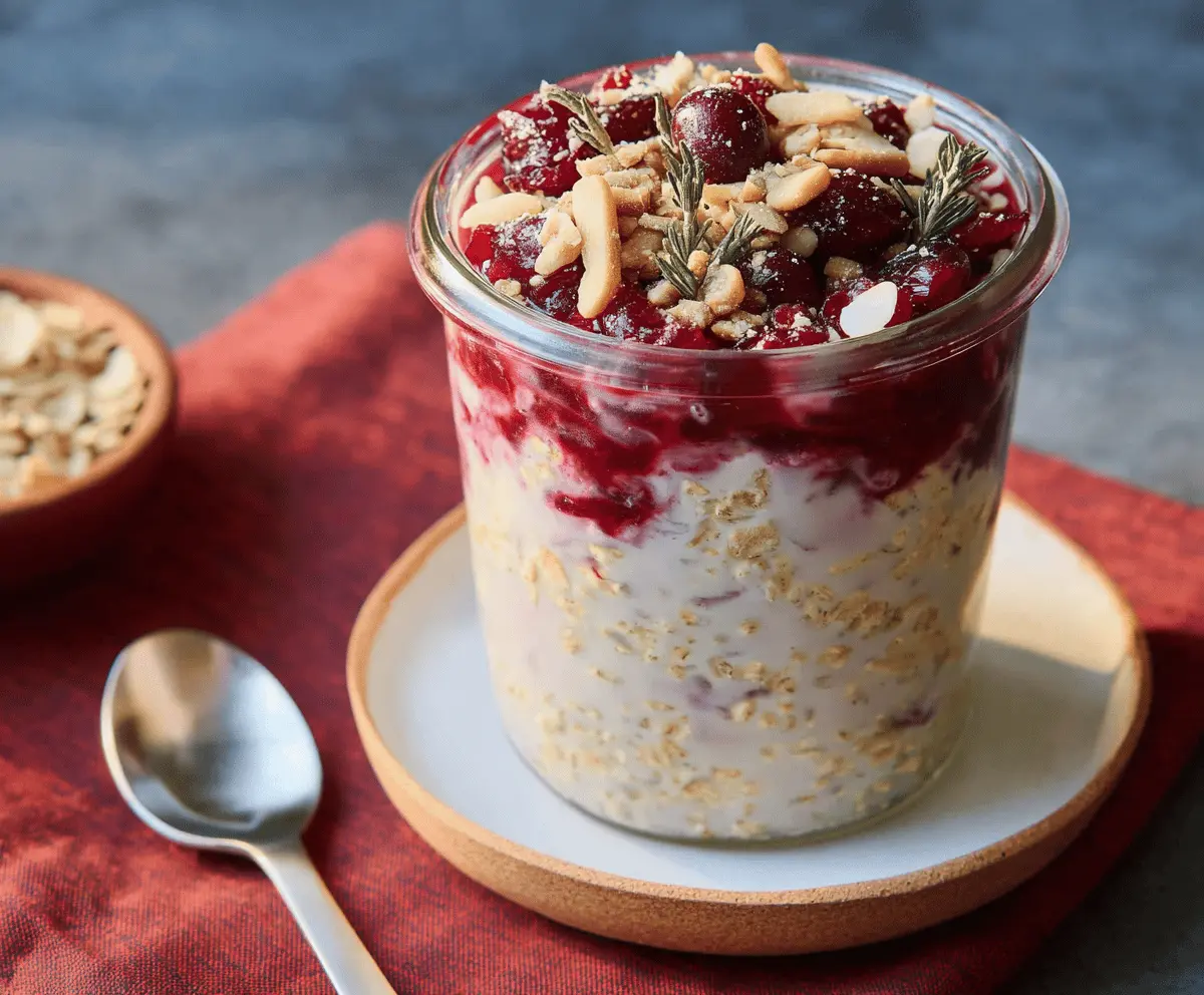 Creamy Cranberry Overnight Oats Recipe