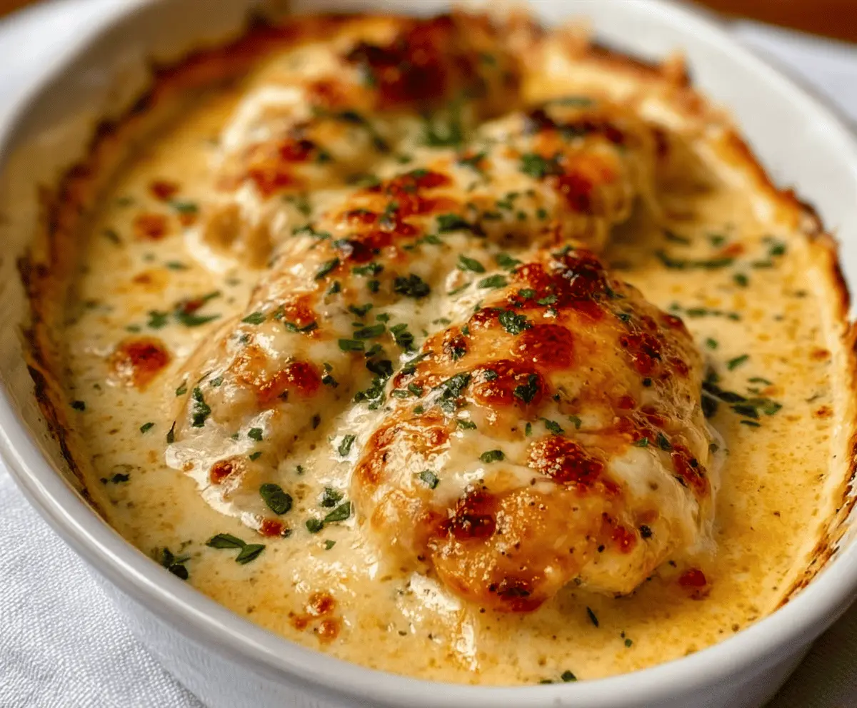 Easy Creamy Baked Asiago Chicken