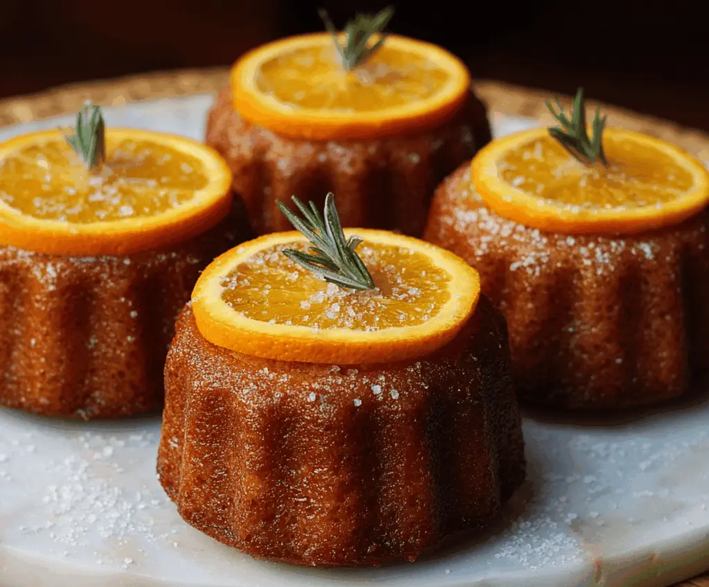 Delicious Orange Ginger Honey Cakes on a plate, showcasing a moist and flavorful dessert with fresh orange slices and ginger accents.
