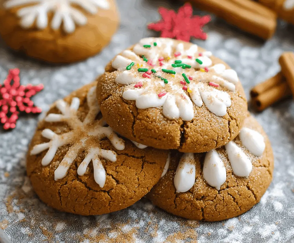 Delicious soft gingerbread cookies with warm spices and festive holiday appeal.