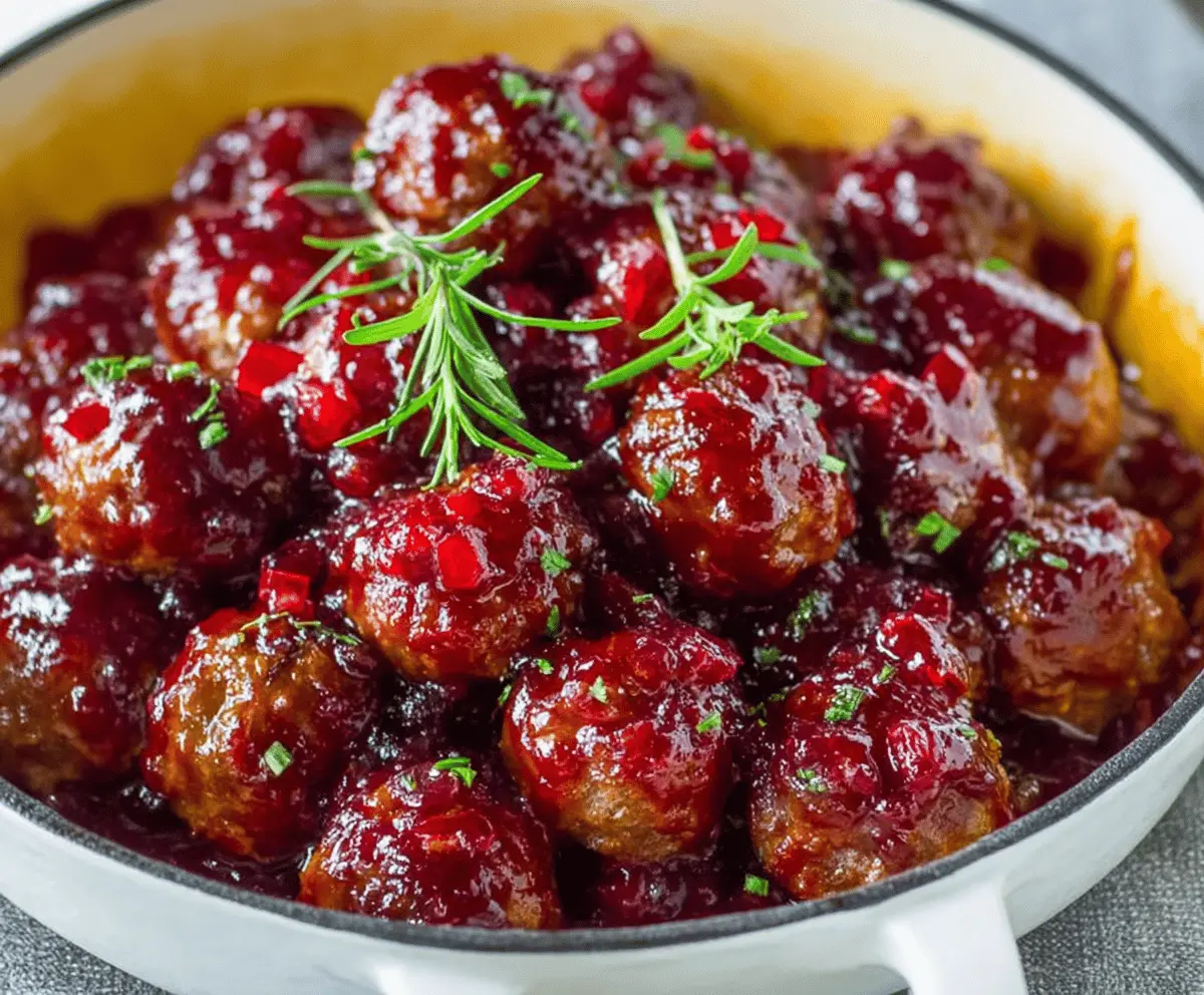 Sweet & Savory Cranberry Meatballs