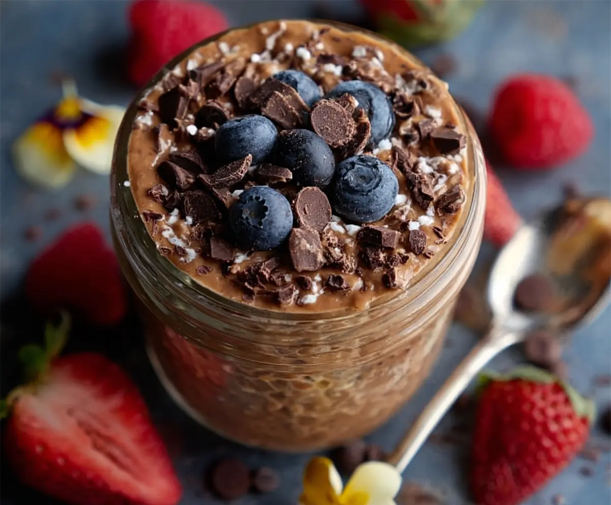 Delicious Brownie Batter Overnight Oats