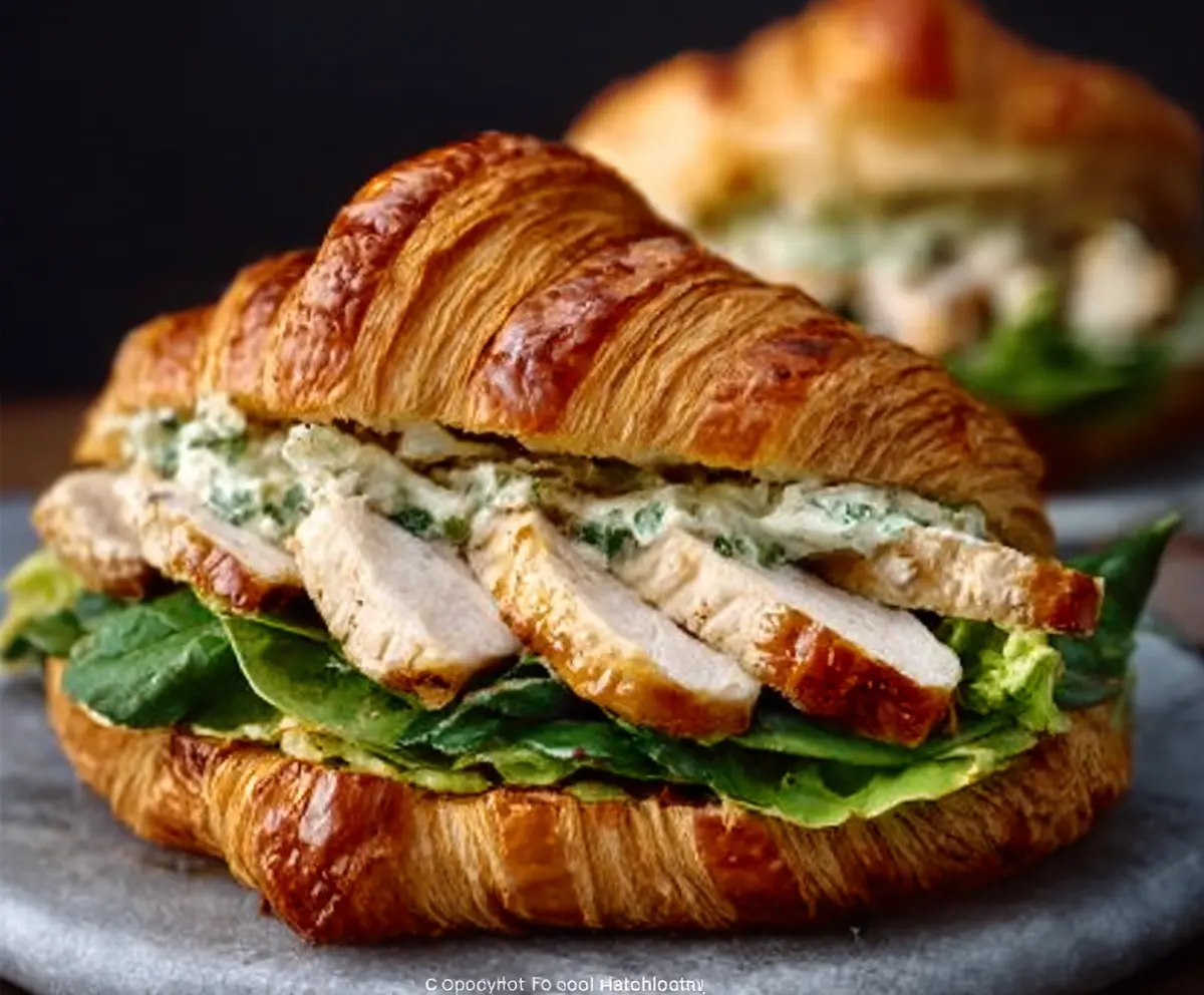 Easy Chicken Caesar Croissant Sandwich