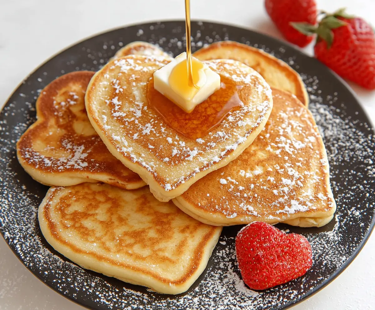 Cute Heart-Shaped Pancakes for Galentines