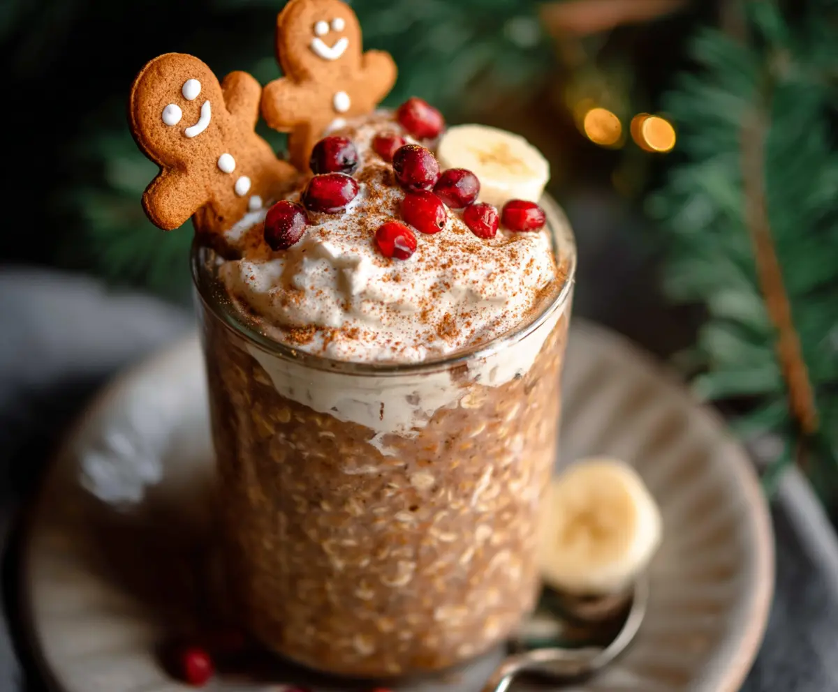 High Protein Gingerbread Overnight Oats