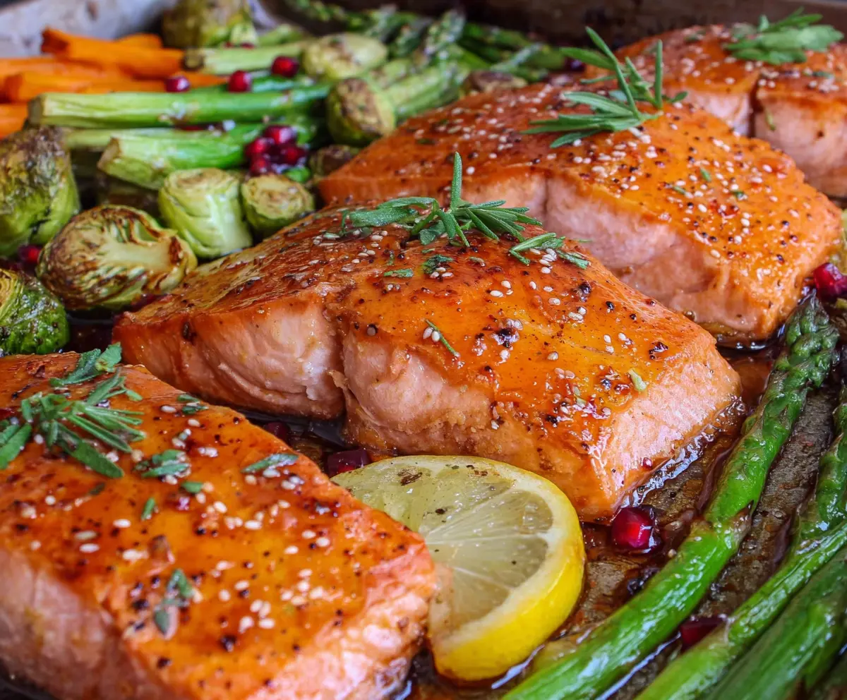Easy Maple Glazed Salmon Sheet Pan