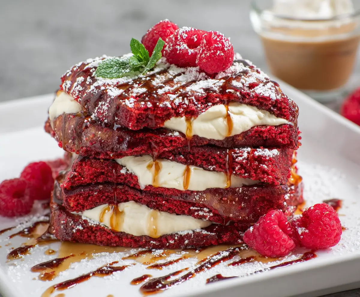 Delicious Red Velvet French Toast