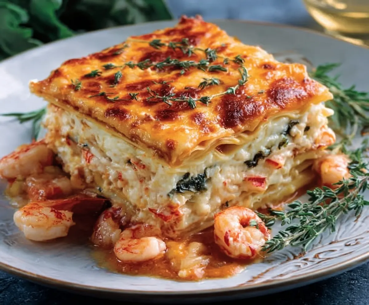 Delicious Lobster & Shrimp Seafood Lasagna