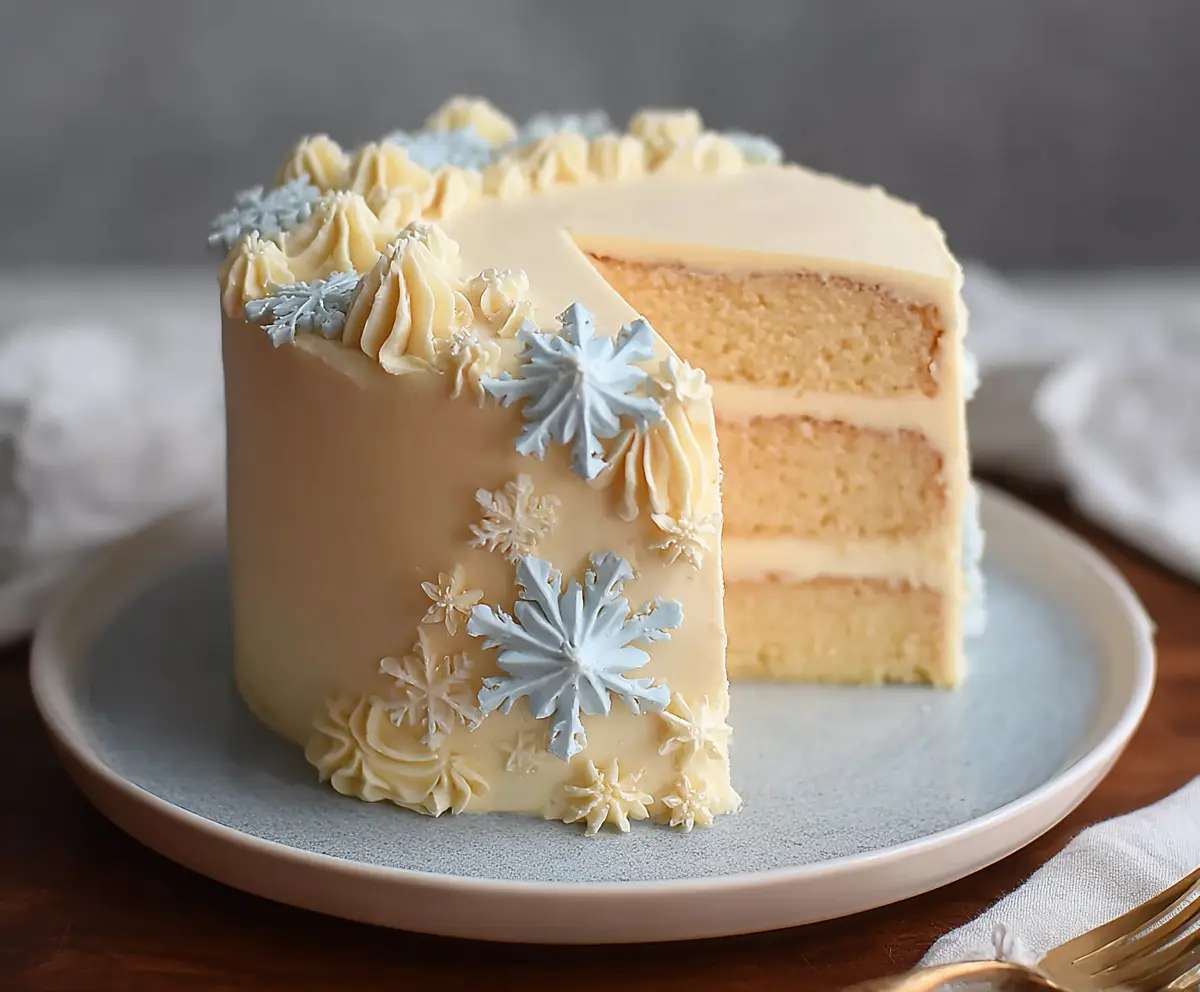 Winter Vanilla Snowflake Cake Recipe
